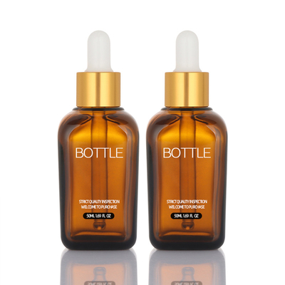 olio per capelli cosmetico Logo Glass Serum Bottle su ordinazione del contenitore vuoto del siero del contagoccia 50ml