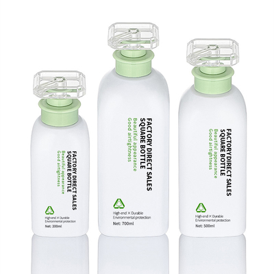 Bottiglia di plastica del gel della doccia della lozione del lavaggio del corpo di 300ml 500ml 700ml di verde di estensione su ordinazione riutilizzabile dei capelli