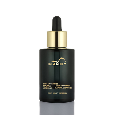 Bottiglia nera di lusso del contagoccia del profumo del siero dell'olio per capelli 30ml della plastica vuota amichevole di Eco