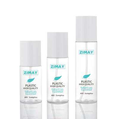 Flacone cosmetico bianco trasparente da 100 ml a forma di cilindro