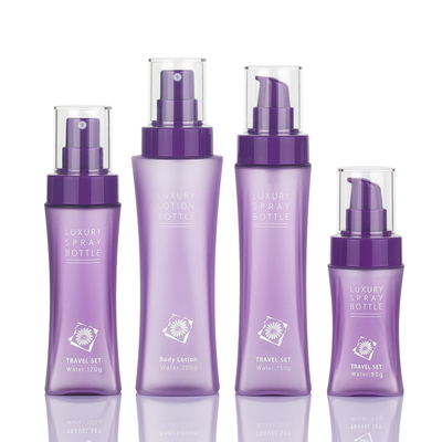 Bottiglia cosmetica della lozione del giro di Matte Purple Clear Plastic Frosted con la pompa di stampa