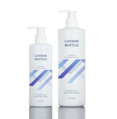 bottiglia cosmetica della lozione del giro bianco del PE 300ml di 143mm per l'imballaggio del gel della doccia