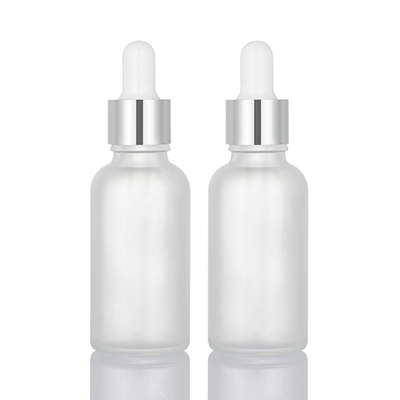 Il contagoccia di Matte White Glass Essential Oil imbottiglia 30ml con il cappuccio d'argento
