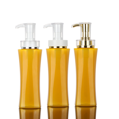 Bottiglia di plastica dello sciampo di Amber Soap Foam Pump Yellow con la pompa differente tre