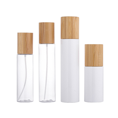 Bottiglie d'imballaggio cosmetiche di plastica dello sciampo dell'ANIMALE DOMESTICO amichevole di Eco con il coperchio di bambù della pompa
