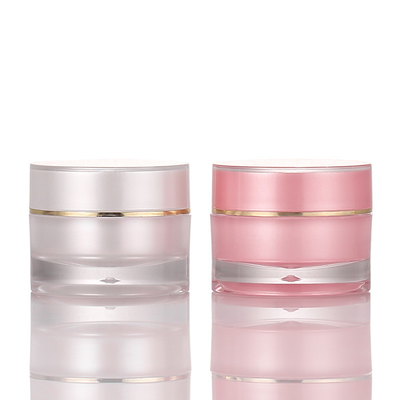 crema di fronte cosmetica di plastica di 10g 20g 30g che imballa i barattoli vuoti dell'animale domestico rotondo rosa