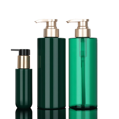 Bottiglie vuote dello sciampo 500ml e del balsamo di Kylie Skin Clear Body Hibiki del giro di lusso di verde 16oz con la pompa dell'oro