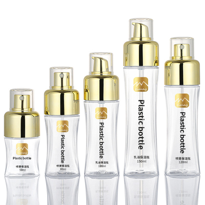 Spruzzo fine Skincare della foschia che imballa lozione di plastica intorno alle bottiglie vuote della pompa 50ml