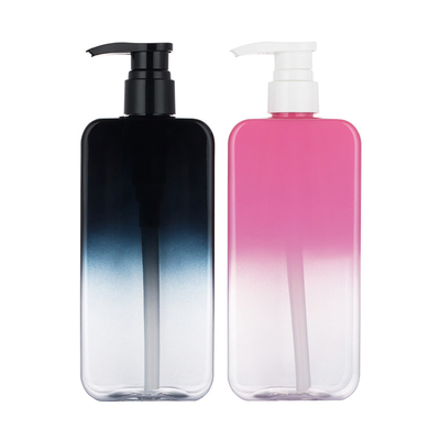 chiara bottiglia cosmetica vuota della lozione 500ml con il nero senz'aria di rosa di pendenza della pompa