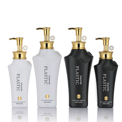 Vendita calda Bottiglia di plastica per shampoo per lozione per la testa della pompa della pressa d'oro del corpo irregolare