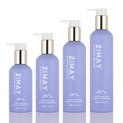 Stile amichevole dell'ANIMALE DOMESTICO 150ml 200ml 250ml 8 once di Eco il nuovo ha glassato la bottiglia viola della stampa della pompa dell'oro del gel della doccia della lozione del lavaggio del corpo