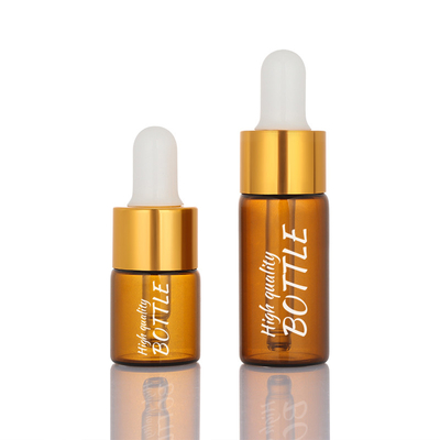 Bottiglia cosmetica vuota glassata di Amber Dropper Round Face Serum della bottiglia di 5ml 10ml