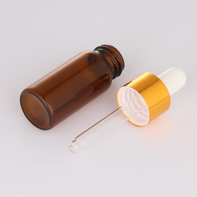 Bottiglia cosmetica vuota glassata di Amber Dropper Round Face Serum della bottiglia di 5ml 10ml