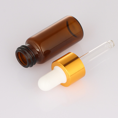 Bottiglia cosmetica vuota glassata di Amber Dropper Round Face Serum della bottiglia di 5ml 10ml