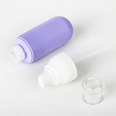 Set di bottiglie e barattoli per imballaggio cosmetico in plastica spray per la cura dei capelli viola personalizzato vuoto
