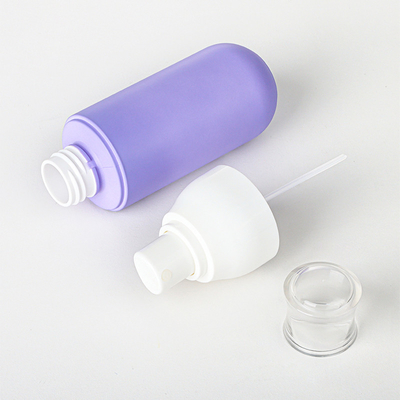 Set di bottiglie e barattoli per imballaggio cosmetico in plastica spray per la cura dei capelli viola personalizzato vuoto