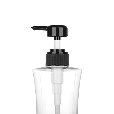Pompa cosmetica del nero della bottiglia 400ML 600ML della lozione del giro trasparente del cilindro