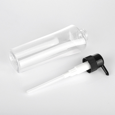 Pompa cosmetica del nero della bottiglia 400ML 600ML della lozione del giro trasparente del cilindro