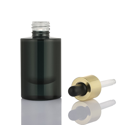 Flacone per siero cosmetico personalizzato Flacone contagocce a spalla piatta smerigliato oro nero