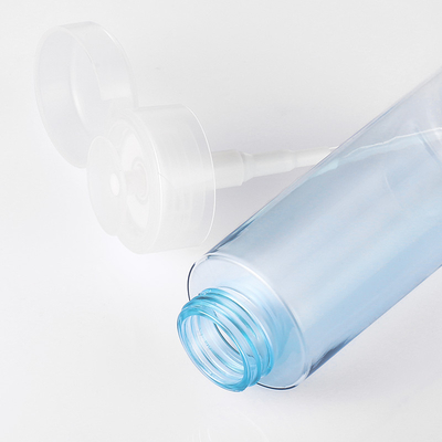Struccante rosa Imballaggio cosmetico Bottiglia vuota Smalto per unghie blu Pompa per pressa Dispenser rotondo Tappo ribaltabile