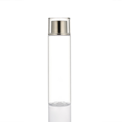 Bottiglie con tappo a vite in plastica di forma rotonda Tuta per la cura della pelle vuota in PET trasparente