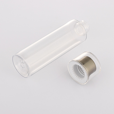 Bottiglie con tappo a vite in plastica di forma rotonda Tuta per la cura della pelle vuota in PET trasparente