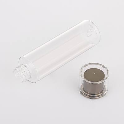 Bottiglie con tappo a vite in plastica di forma rotonda Tuta per la cura della pelle vuota in PET trasparente