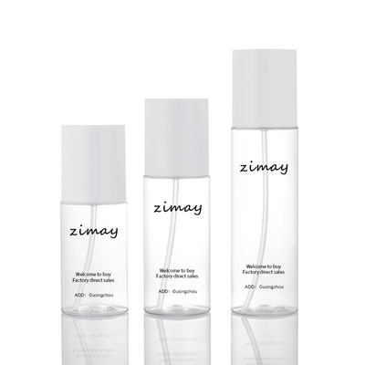 Flacone cosmetico bianco trasparente da 100 ml a forma di cilindro