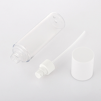 Flacone cosmetico bianco trasparente da 100 ml a forma di cilindro