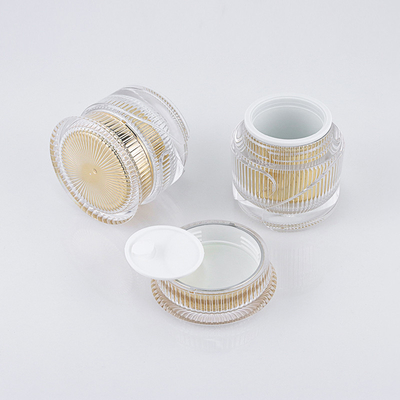 Set di confezioni cosmetiche da 50 g Vestito da barattolo cosmetico per bottiglia di pompa acrilica vuota oro