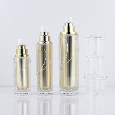 Set di confezioni cosmetiche da 50 g Vestito da barattolo cosmetico per bottiglia di pompa acrilica vuota oro