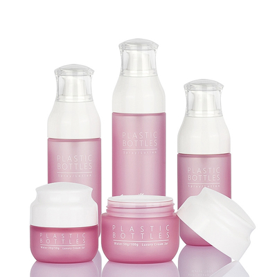 Set di confezioni cosmetiche per la cura della pelle rosa di lusso Set di flaconi per lozioni per creme per il viso da 138 ml