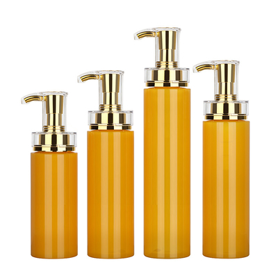 Contenitore per gel doccia shampoo per bottiglie di lozione per il corpo in plastica personalizzato con pompa d'oro da 350 ml