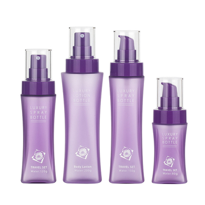 Bottiglia cosmetica della lozione del giro di Matte Purple Clear Plastic Frosted con la pompa di stampa