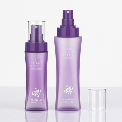 Bottiglia cosmetica della lozione del giro di Matte Purple Clear Plastic Frosted con la pompa di stampa