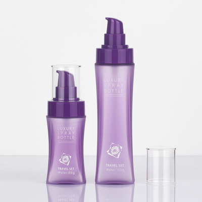 Bottiglia cosmetica della lozione del giro di Matte Purple Clear Plastic Frosted con la pompa di stampa