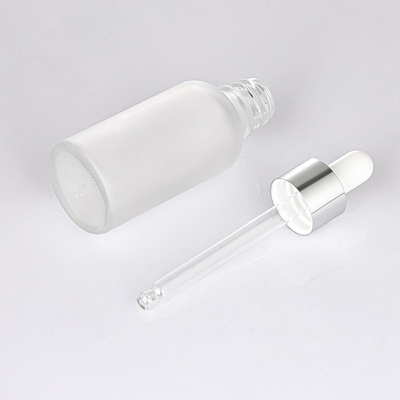Il contagoccia di Matte White Glass Essential Oil imbottiglia 30ml con il cappuccio d'argento