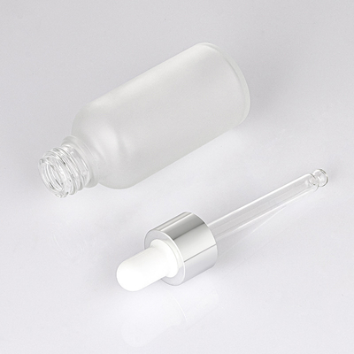 Il contagoccia di Matte White Glass Essential Oil imbottiglia 30ml con il cappuccio d'argento