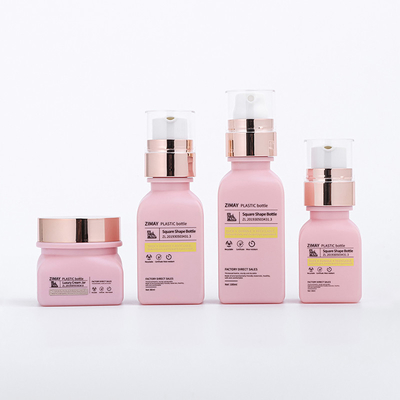 Le bottiglie di plastica su ordine messe per skincare cosmetico stonano il vestito d'imballaggio