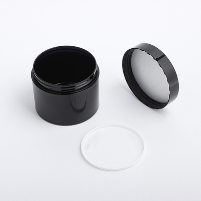 Barattolo cosmetico della crema di fronte dell'occhio dell'animale domestico scuro nero lucido vuoto all'ingrosso della metallina della fabbrica