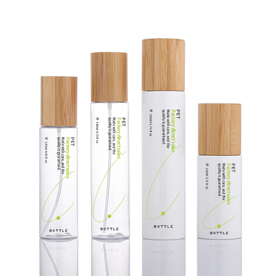Bottiglie d'imballaggio cosmetiche di plastica dello sciampo dell'ANIMALE DOMESTICO amichevole di Eco con il coperchio di bambù della pompa