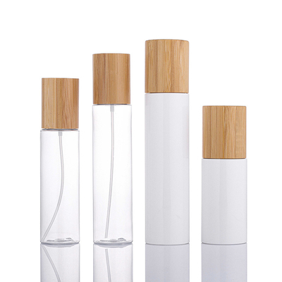 Bottiglie d'imballaggio cosmetiche di plastica dello sciampo dell'ANIMALE DOMESTICO amichevole di Eco con il coperchio di bambù della pompa