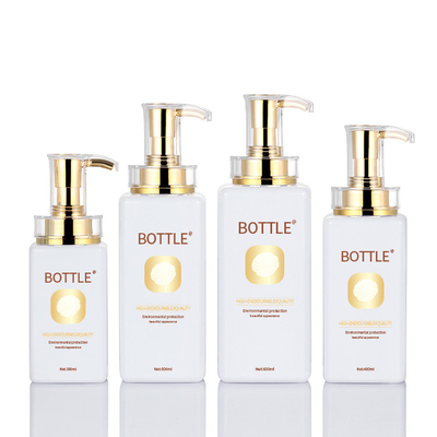 Bottiglie senz'aria glassate della pompa della lozione, erogatore cosmetico della pompa del coperchio dell'oro
