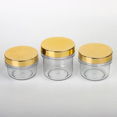 la crema facciale del burro del corpo del coperchio dell'oro di 100ml 120ml 200ml sfrega il contenitore che la mini crema cosmetica nera di lusso vuota stona 50 ml