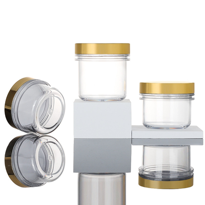 la crema facciale del burro del corpo del coperchio dell'oro di 100ml 120ml 200ml sfrega il contenitore che la mini crema cosmetica nera di lusso vuota stona 50 ml