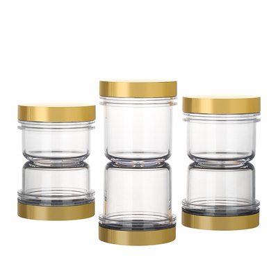 la crema facciale del burro del corpo del coperchio dell'oro di 100ml 120ml 200ml sfrega il contenitore che la mini crema cosmetica nera di lusso vuota stona 50 ml