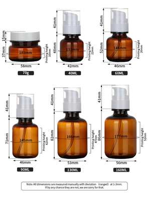 Insiemi d'imballaggio cosmetici 90ml 130ml 160ml Recycable dell'ANIMALE DOMESTICO a perfetta tenuta