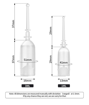 Le fiale trasparenti del siero da 2 ml, siero cosmetico senz'aria imbottiglia la stampa dello schermo