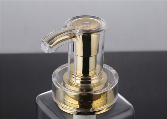 Chiara bottiglia dello sciampo della plastica della lozione di 300ml 400ml 500ml dell'hotel degli uomini vuoti di lusso del balsamo Packaging16oz con la pompa dell'oro