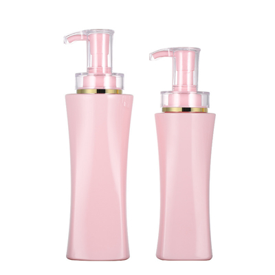 La pompa vuota di 350ml 500ml di rosa del quadrato del gel riutilizzabile senz'aria di lusso all'ingrosso della doccia imbottiglia il contenitore della lozione del corpo